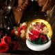thumbnail image 4 of Decoración de flores eternas, cubierta de cristal con muñeco de cervatillo rosa con luz, regalo de cumpleaños, regalo de vacaciones para familiares y amigos, 4 of 5