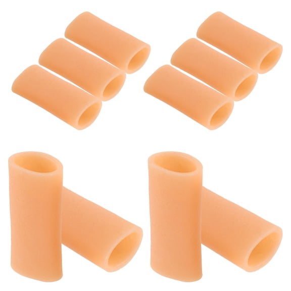 Amosfun Silicone Finger Sleeves Finger Protectors Cylindrical Khaki 5 Pairs