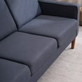 thumbnail image 7 of 71.3" Modular Sofa, Modern Linen Sofa Couch with Solid Wood Legs, Three Seat Without Chaise Concubine, 3-Seater Sofa with Side Pocket, Solid Wood Frame, for Home Living Room Bedroom, Dark Gray, 7 of 7