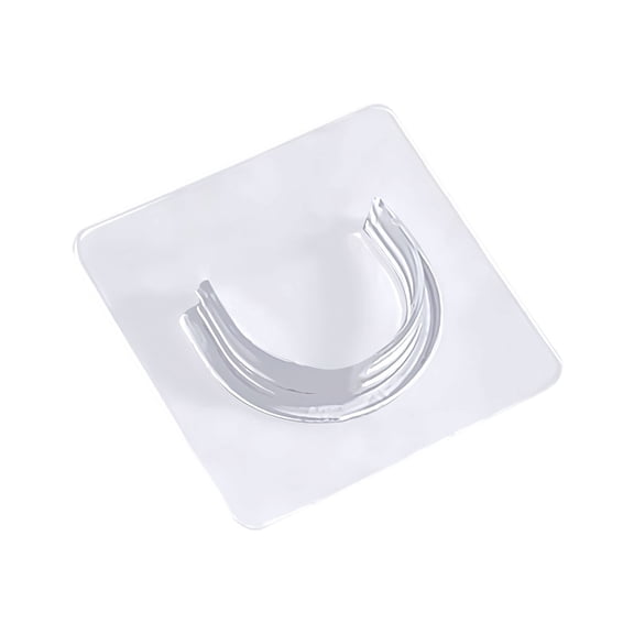 Self Adhesive Shower Rod Holder, U‑Shape Curtain Rod Bracket Hook No Drilling, Waterproof Wall Mount Tension Curtain Rod Bracket for Home Bathroom Clothes Curtain Hanging,Clear
