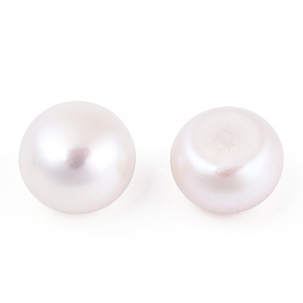 Natural Cultured Freshwater Pearl Beads Cultured Freshwater Pearl No Hole/Undrilled Round Creamy White 10~11.5x6~9.5mm diy