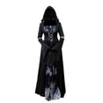 thumbnail image 6 of FASHOFT Halloween Dresses For Women Hooded Skeleton Wizard Sorceress Dress Cosplay Stage Performance Party Outfit Halloween Costumes L, 6 of 9