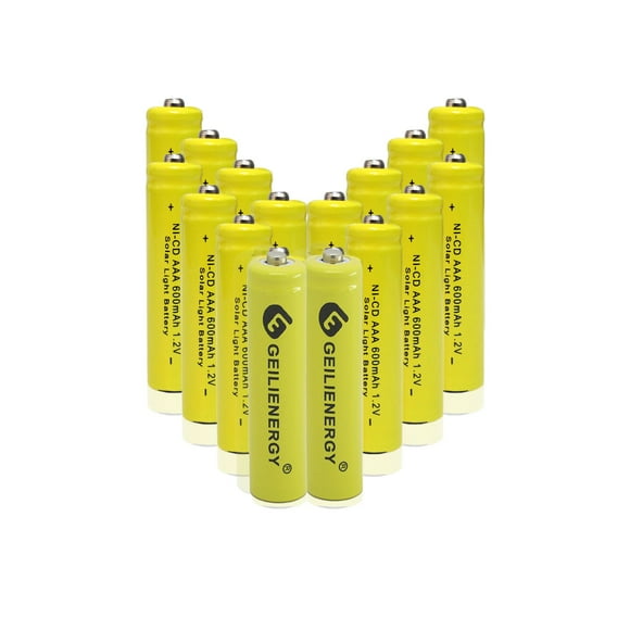 Batería GEILIENERGY AAA NiCd 1,2 V 600 mAh recargable, paquete 16