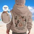 thumbnail image 2 of WRTFVZA Navy Blue Hoodie for Girls, Jesus Loves You Letter Graphic Printed Pullover Tops Hoodie Sweatshirts (Toddler, Khaki, 1-2 Years), 2 of 4