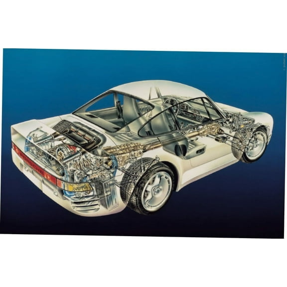 Bad Dog Posters Porsche 959 Racutaway Poster 24inx36in 24x36 poster