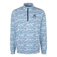thumbnail image 2 of Men's Cutter & Buck  Navy Citadel Bulldogs Vault DryTec Traverse Camo Print Stretch Quarter-Zip Jacket, 2 of 3