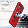 thumbnail image 5 of Compatible for Nokia C110 Case w/Tempered Glass Screen Protector [Military Grade] Ring Car Mount Kickstand Shockproof Hard Phone Case - Red, 5 of 7