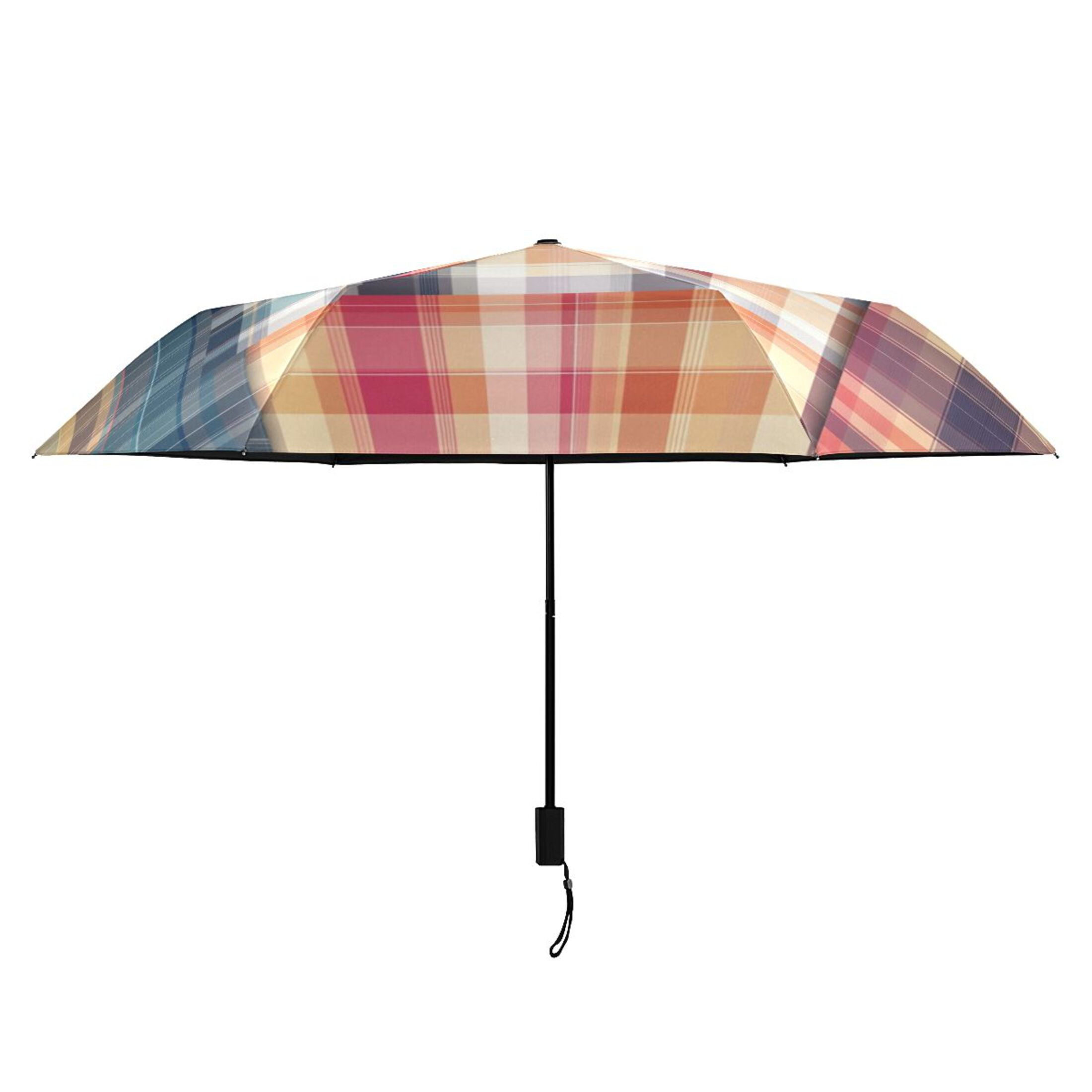 ALAZA Checkered Grid Pattern-a2 UPF 50+ Compact Folding Umbrella for Rain Travel Umbrella Packable