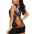 thumbnail image 3 of Pofeuu Cosmic Dog Starry Night Print Women's Sleeveless Workout Tops Breathable Lightweight Active Tennis Yoga Shirts Athletic Running Tank Tops for Women-X-Large, 3 of 7