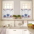 thumbnail image 4 of Kitchen Curtains Set, 4th of July Kitchen Curtains and Valances Set, Blue Red Star Watercolor Independence Day Rod Pocket Tier Curtains 24 Inch Length for Cafe/Bedroom Windows, 4 of 6