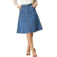thumbnail image 1 of Faldas De Mezclilla Para Mujer Falda Vaquera Midi Con Botones Y Dobladillo Sin Rematar Azul S, 1 of 6