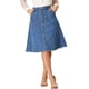 thumbnail image 1 of Faldas De Mezclilla Para Mujer Falda Vaquera Midi Con Botones Y Dobladillo Sin Rematar Azul S, 1 of 6