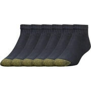 GOLDTOE Men's 656p Cotton Ankle Athletic Socks, Multipairs Large Black (6-pairs)