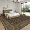 thumbnail image 3 of Garvee 5'x7' Vintage Floral Rugs Traditional Oriental Carpet with Non Slip Backing, Washable Rug Low Pile Thin Foldable Floor Mat for Living Room Bedroom Home Decor, Brown, 3 of 9