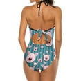 thumbnail image 6 of One Piece Swimsuit Women Tummy Control - V Neck Funny Pig Faces Halter Swim Suits for Women 2025, Padded Full Coverage Bathing Swim Suit for Women, 6 of 7