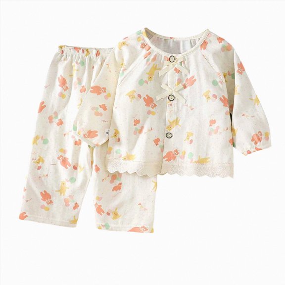 CAICJ98 Toddler Pajamas Set Pjs Kids Baby Boy Girl 2-7Y Long Sleeve Snug Fit Warm Cotton Sleepwear 2pcs (Light Pink,18-24 Months)