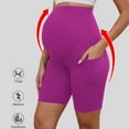 thumbnail image 4 of Bearsland Women's Plus Size Butterluxe Maternity Shorts over The Belly Pregnancy Yoga Shorts Workout Athletic Biker Shorts 2-Pack, 4 of 8