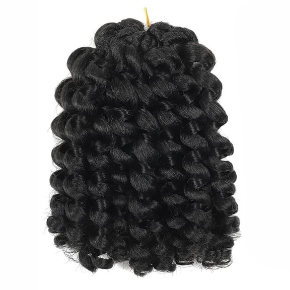 Xiao Hua Bounce Crochet Hair 8 Inch,Wand Curl Crochet Hair,Short Curly Braiding Hair Jumbo Passion Twist Crochet Hair for Women，6Pack，Jet Black