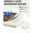 thumbnail image 3 of Orthopedic XL Dog Beds Large Sized Dog Waterproof Dog Bed with Removable Washable Cover and Non-Slip Bottom, Quilting Dog Bed for Crate, 41x27 Inch, Brown, 3 of 13