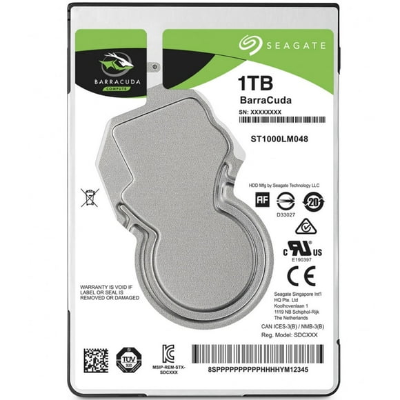 Disco Duro para Laptop Seagate Barracuda de 1 TB, Caché 128MB, 5400 Seagate 1TB Barracuda Laptop