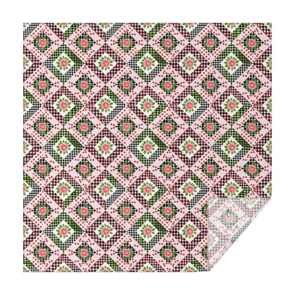 Pioneer Flower Floral Print Pattern Square Tablecloth, Waterproof Wipeable Spillproof Washable Table Cover for Home Kitchen Party Decor, 42"x42"