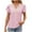 Pink, variant on Sakmal Ladies Tops Short Sleeve Pink Lace Solid Petal Sleeves V-Neck Blouses Womens Shirts for Summer