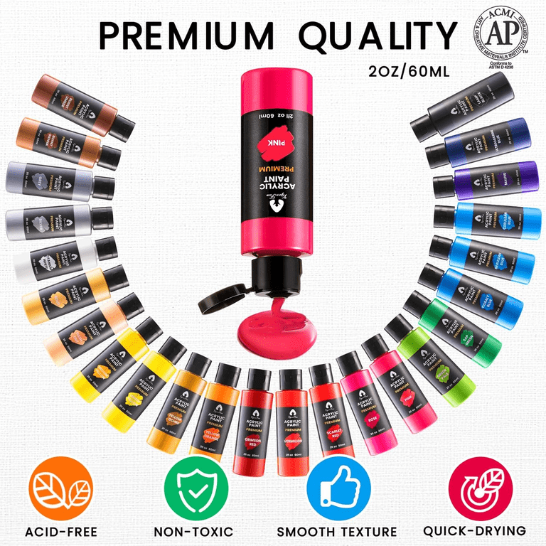 40-Piece Acrylic Paint Set with Brushes and Palette photo 6