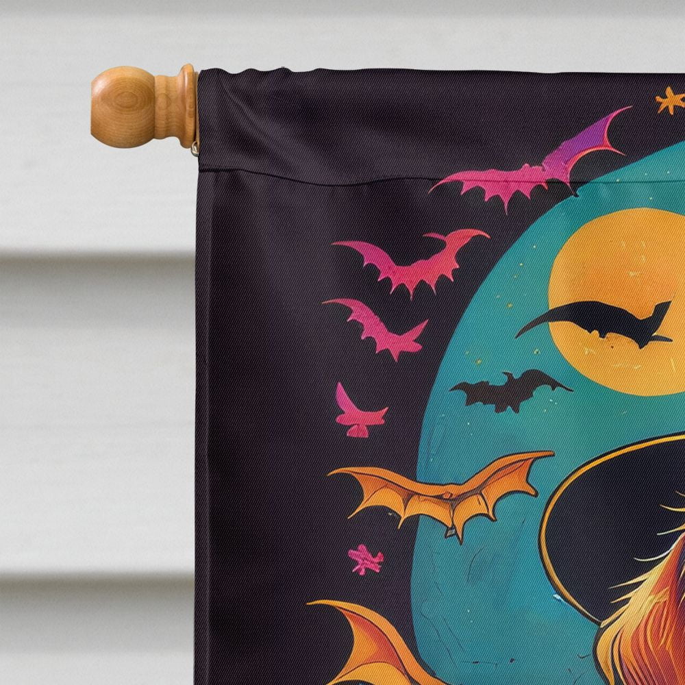 Halloween Golden Retriever Dog House Flag 28x40IN Double-Sided Polyester Decorative Sleeve Pole Flag for Outdoor Home Garden