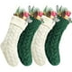 thumbnail image 1 of SDone18" Green and Ivory Knit Christmas Stockings,4 Pack, 1 of 1