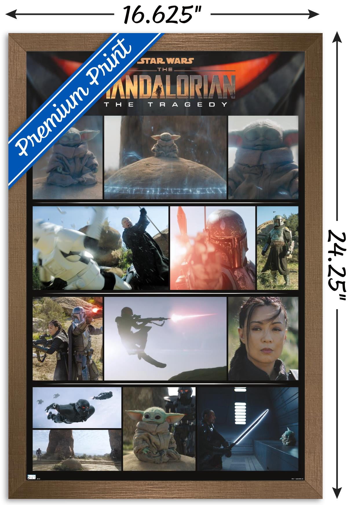 Star Wars: The Mandalorian Season 2 - Chapter 14 Grid Wall Poster, 14.725" x 22.375", Framed