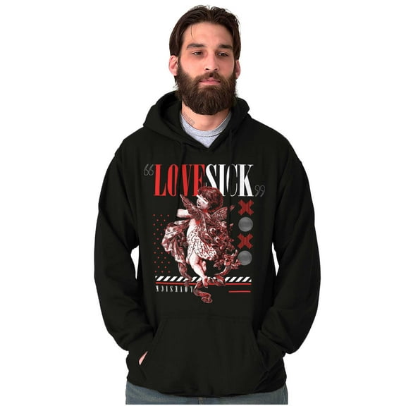 Love Sick Angel Baby Cupid Statue Hoodie Sweatshirt Women Men Brisco Brands S