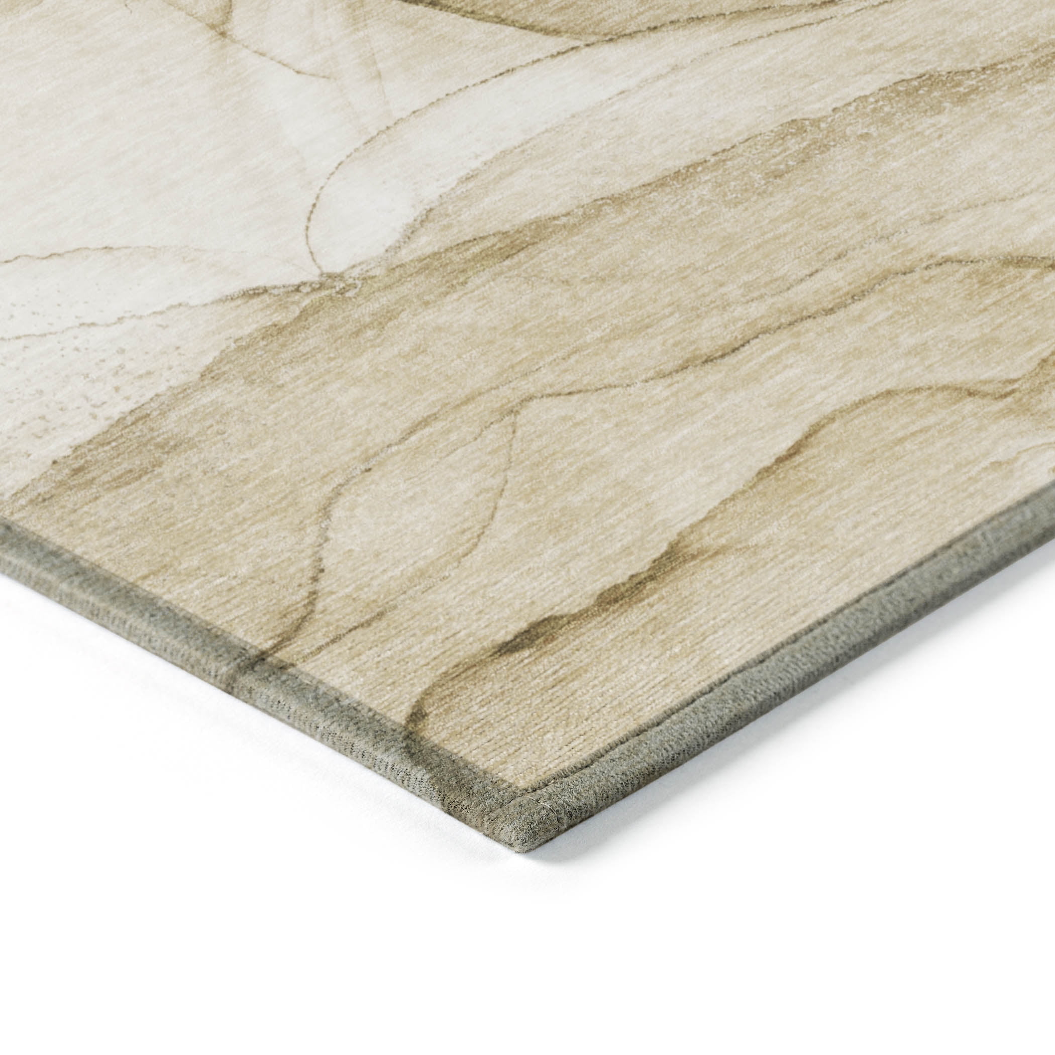 Addison Rugs Chantille Indoor/Outdoor Transitional Watercolors Beige Washable Rectangle Rug, 5' x 7'6"