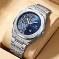 thumbnail image 2 of Men Quartz Watch Premium Arabic Numerals Marble Pattern Men's Quartz Wrist Watch - Luxury Waterproof Fashion Business Casual Sport Watches with Luminous Calendar Analogue Face, 2 of 4