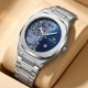 thumbnail image 2 of Men Quartz Watch Premium Arabic Numerals Marble Pattern Men's Quartz Wrist Watch - Luxury Waterproof Fashion Business Casual Sport Watches with Luminous Calendar Analogue Face, 2 of 4