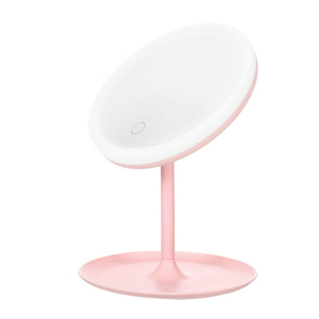Portable Usb Led Light Makeup Mirror, Vanity Mirror With Lights Stand Up Desk