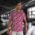 thumbnail image 3 of Wukai Rose Flowers Print Men's Short-Sleeved Mesh T-Shirt,Quick-Dry Short Sleeve Workout T-Shirt-X-Small, 3 of 8