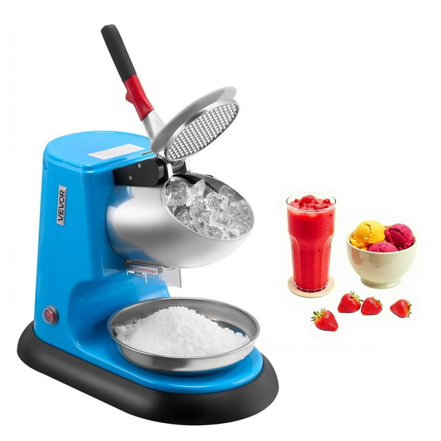 VEVOR Commercial Ice Crusher 220LBS/H Electric Snow Cone Maker Shaved Ice Blue