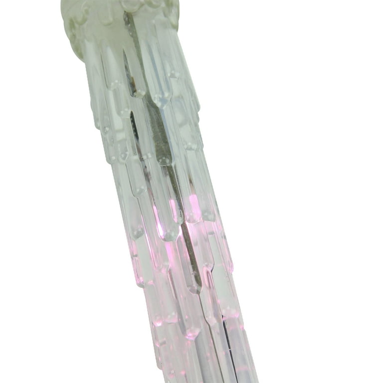 Set of 5 Color Changing Cascading Icicle Christmas Light Tubes - 13 ft Clear  Wire