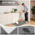thumbnail image 5 of Kitchen Mats for Floor 3 Piece Set Non Slip Kitchen Rugs Washable Farmhouse Kitchen Floor Mats Thick Long Area Rug Carpet Runner for Hallway Entryway Laundry Bathroom, Grey, 5 of 8