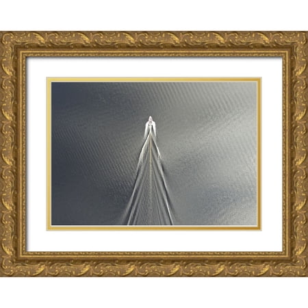 Cederberg Marcus 18x14 Gold Ornate Wood Framed with Double Matting Museum Art Print Titled - Usain Boat