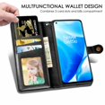 thumbnail image 3 of Dteck Case for OnePlus Nord N200 5G,Magnetic Retro Leather Card Holder Wallet Flip Case Kickstand Shockproof Protective Phone Cover,Black, 3 of 5