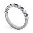 thumbnail image 2 of 0.60 Ct Round Cut Natural Diamond Blue Sapphire Sparkle Eternity Band for Anniversary 14K White Gold Size 4.5, 2 of 7