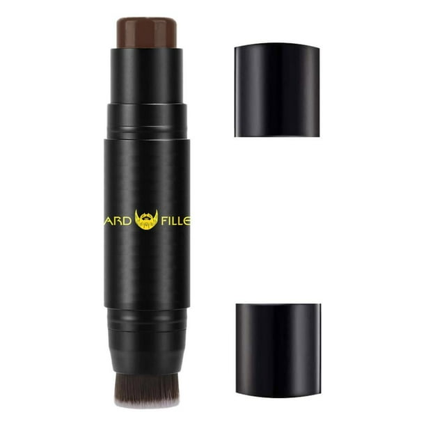 Lápiz rellenador de barba, acabado para cejas, resistente al sudor, parche para vello facial Marron oscuro