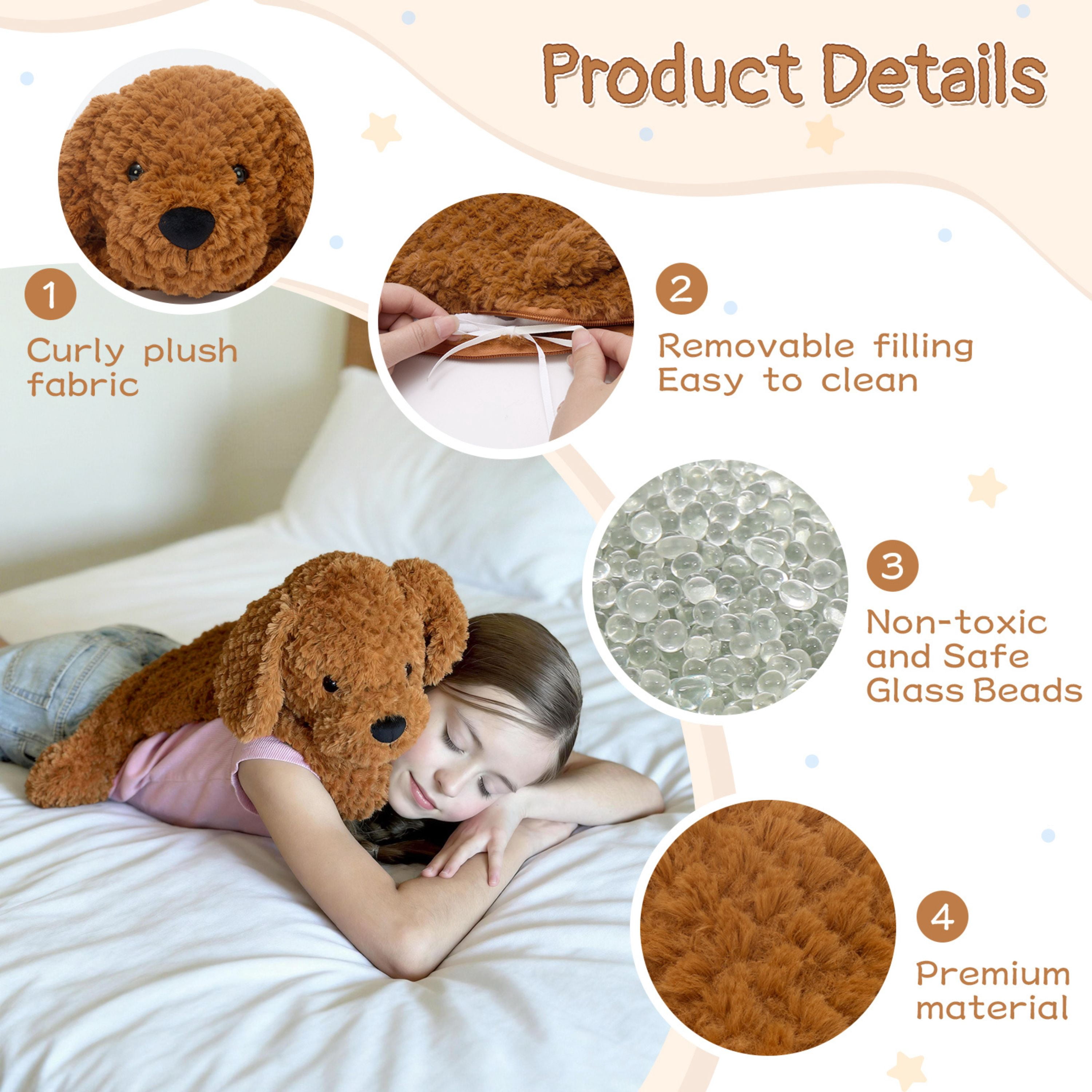 Tezituor 22'' Weighted Dog Stuffed Animal Dog Security Blanket Puppy Lovey Toy