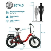 Fat Tire Folding Electric Bike, 48V & 624Wh Lithium Removable Battery, Peak 1100W Brushless Motor, Max Speed 28Mph, M8 Large LCD Display, Suspension, Step-Over/Thru Frame
