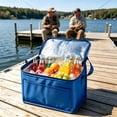 thumbnail image 6 of Dongrere Portable Insulated Cooler Bag, Aluminum Lining Lunch Tote, Collapsible Lunch Box for Pool Picnic Beach Outdoor Use, 5.5x11x6.7 Inch, Blue, 6 of 6