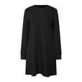 thumbnail image 4 of yocbz Fall Wedding Guest Dresses for Women Womens 2025 Fall Dress Long Long Sleeve Ribbed Knit Casual Lightweight Mini Sweater Dress Black,Size for M, 4 of 5