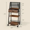 thumbnail image 2 of 3 Tier Rolling Cart - Metal Utility Cart with Storage Drawer and Wheels, Versatile Art & Craft Organizer for Home, Office, or Studio - Ideal for Storing Brushes, Paints, and Supplies, 2 of 14
