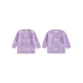 thumbnail image 2 of Gupgi Baby Toddler Girl Kinit Cardigan Fuzzy Long Sleeve Open Front Bow Print Sweater Spring Fall Outwear, 2 of 9
