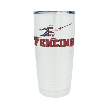 

ThisWear USA Summer Sporting Events Gifts USA Sports Fencing 20oz Stainless Steel Insulated Travel Mug with Lid